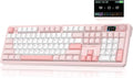 LINGBAO K108 Pro Wireless Mechanical Pink Creamy Keyboard with Number Pad | Full Size Mechanical Keyboard with 10000mAh Battery, PBT Keycaps, Gasket Mount, RGB Backlit Hot-swap Custom Keyboard for PC by CORBOBO