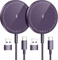 Magnetic Wireless Charger for iPhone: Compatible with Magsafe Charger iPhone 17 16 15 14 13 12 Series & Airpods 4 3 2 Pro-Fast 15W Max Charging Pad Strong Magnet, Dual USB-C/A Ports-Home Office Travel by WirelessCharger