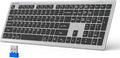 TECKNET Bluetooth Keyboard Rechargeable 4-Device (2.4G+BT) Free Switching | Multi-device Connection, Ultra-Slim, Numeric Pad, Quiet Full Size Wireless Keyboard for PC/Laptop/Smart TV/Phone, 12 Hot Keys by Tecknet