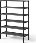 Kitsure Shoe Rack - Non-Woven Shoe Rack Shelf, 27.5" Wide - 6 Tier, Black | Shoe Organizer for Closet, Entryway, Garage, Stackable Shoe Shelves, college dorm&apartment essentials by Kitsure