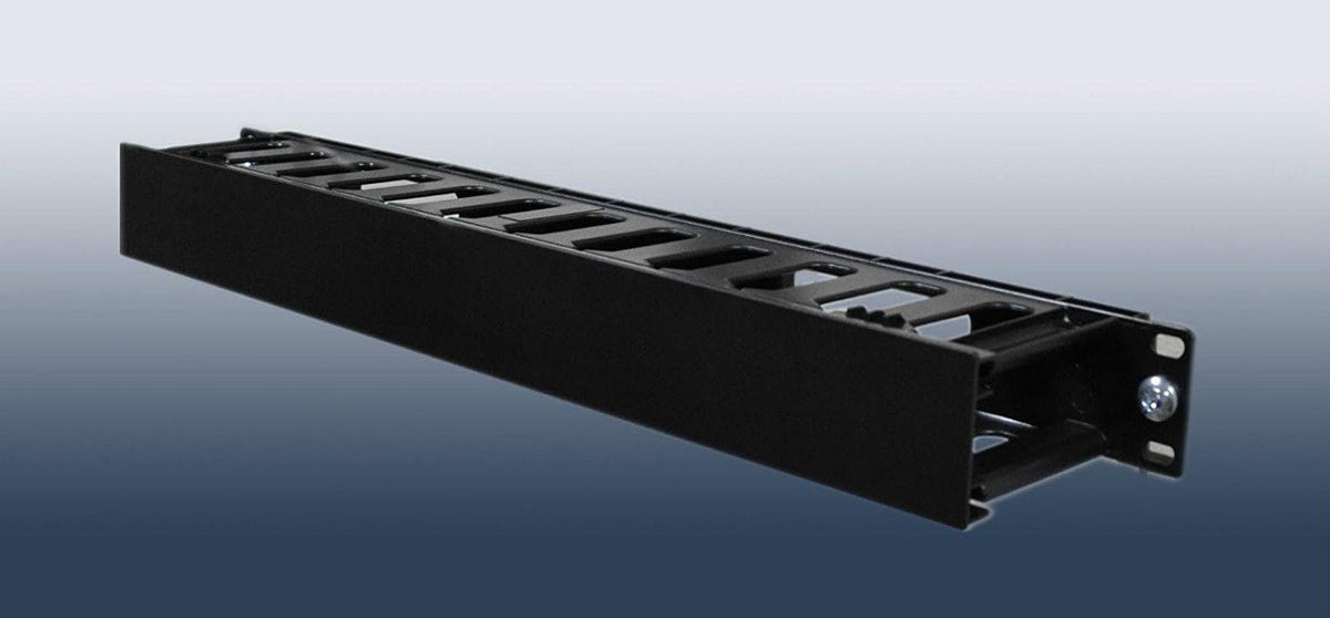 1U Horizontal Rack Mount Cable Management Unit with Panel Plastic 19" Rack Mount by RAISING ELECTRONICS