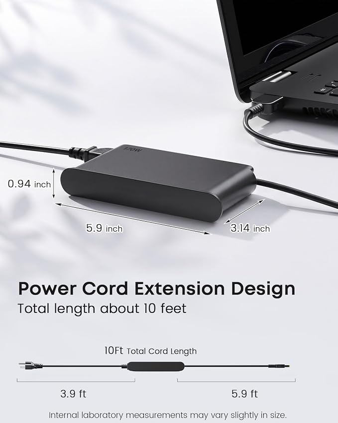 170W Laptop Charger Fit for Lenovo ThinkPad LOQ ideapad Gaming 3 | Compatible ThinkPad P1 P15 P16 P71, Legion Slim 5, AC Adapter ADL170SDC3A, ADL170SLC3A, ADL170SCC3A, SA10R16886, SA10R16887 - Image 3