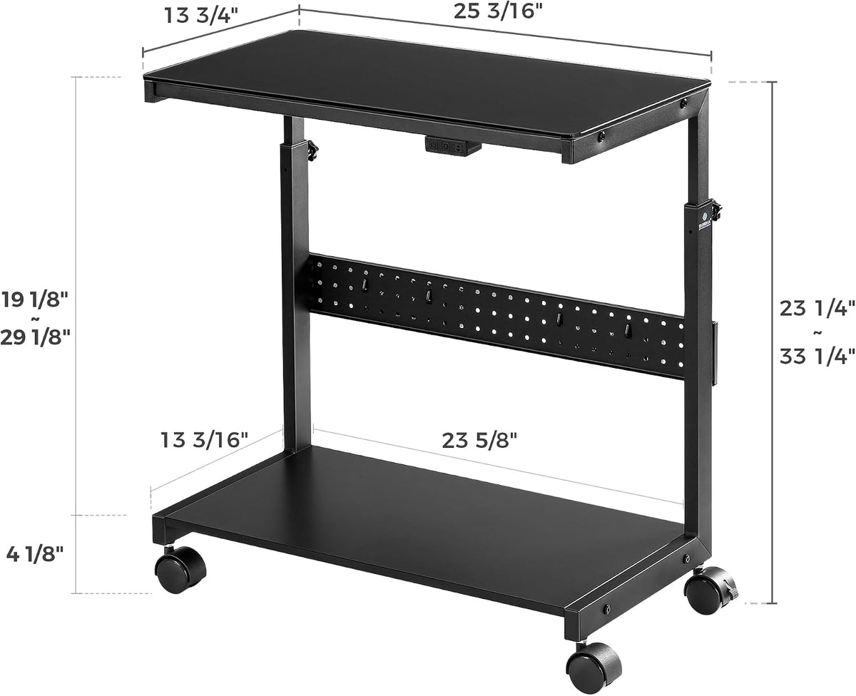 EUREKA ERGONOMIC Height Adjustable Computer Tower Stand, Illuminated Glass Panel PC Stand w/RGB Lights, 2-Tier CPU Holder Cart Under Desk, PC Floor Stand for Office Gaming, APP Control - Image 3