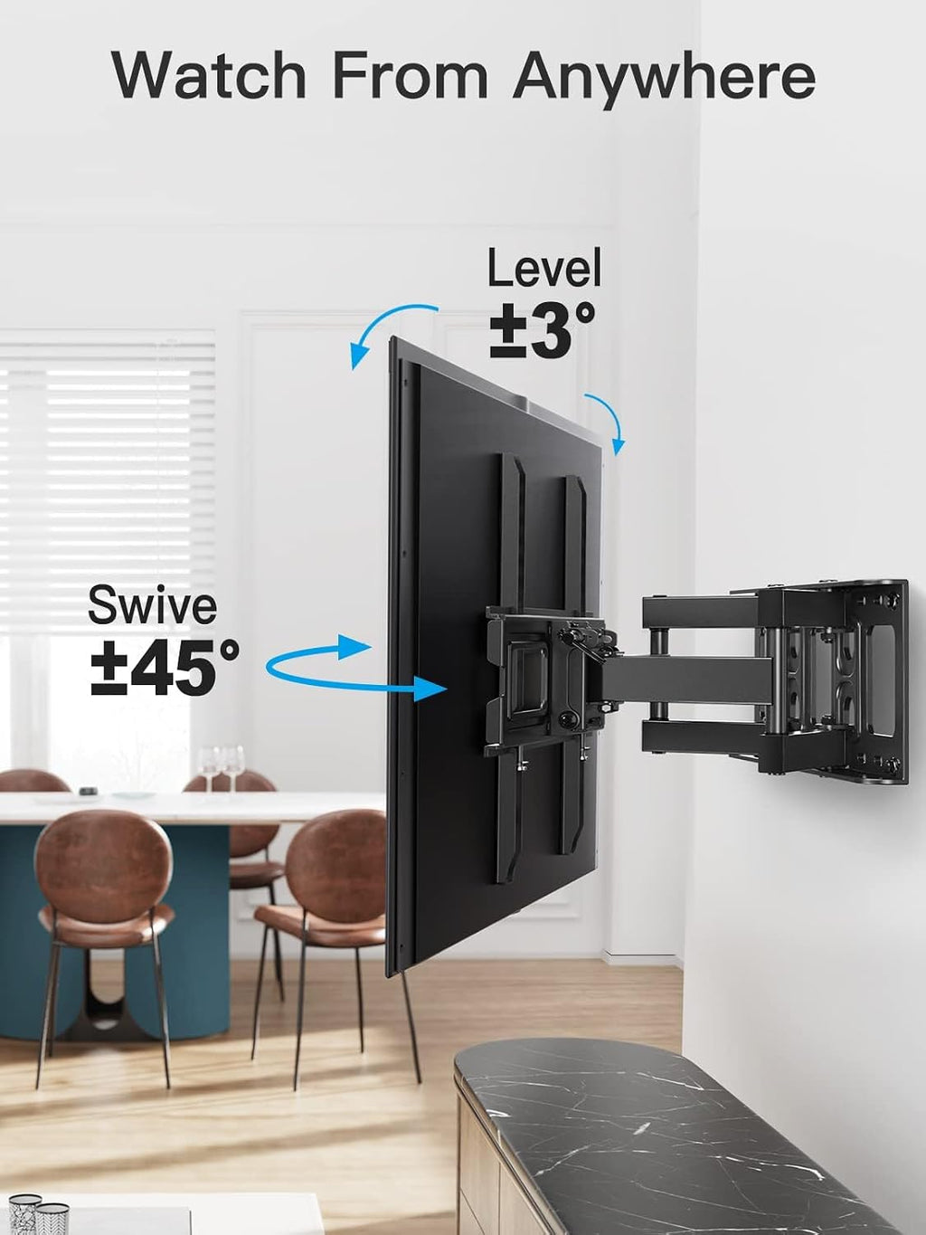Pipishell Full Motion TV Wall Mount for 26–74 inch TVs up to 99 lbs - Image 7