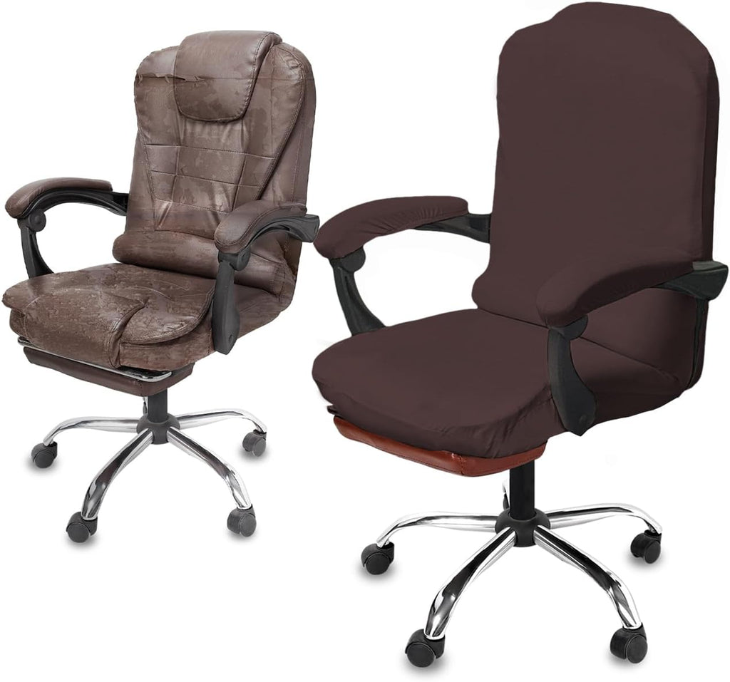 NeColorLife XL Office Chair Cover for Large Executive Chairs,Dark Brown - Image 4