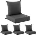 Outdoor Cushions for Patio Furniture, Outdoor Seat Cushion Set 24 x 24 x 5.75 in, Waterproof & Fade Resistant Outdoor Chair Cushions, Patio Cushion with Removable Cover, Set of 4, Dark Grey by Zonamat