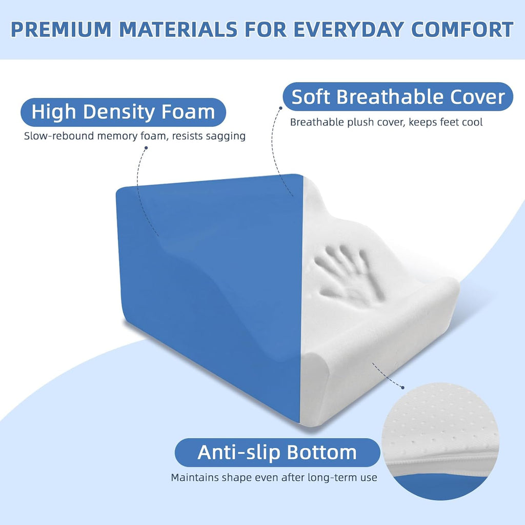 Foot Rest Ergonomic Pillow for Under Desk at Work & Handle Blue - Image 3