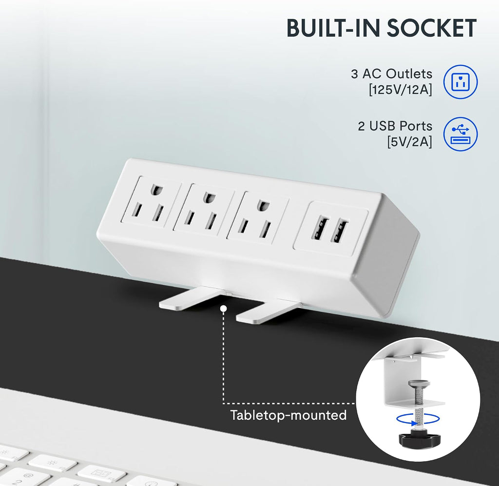 FLEXISPOT EN2 48"x24" Standing Desk with Power Strip Bundle, White - Image 3