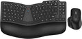 Ergonomic Wireless Keyboard Mouse, Wave Key Bluetooth/2.4G Split Design Ergo Keyboard Mouse Combo with Cushioned Palm Rest, Multi-Device, Rechargeable, for Multi-OS, Windows/Mac/Android by EDJO
