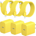 iPhone Fast Charger 3+3Pack 20W USB C Wall Charger with 6FT Fast Charging Cable Compatible with iPhone 14/13/12/11/Pro/Pro Max-Yellow by STAMISH