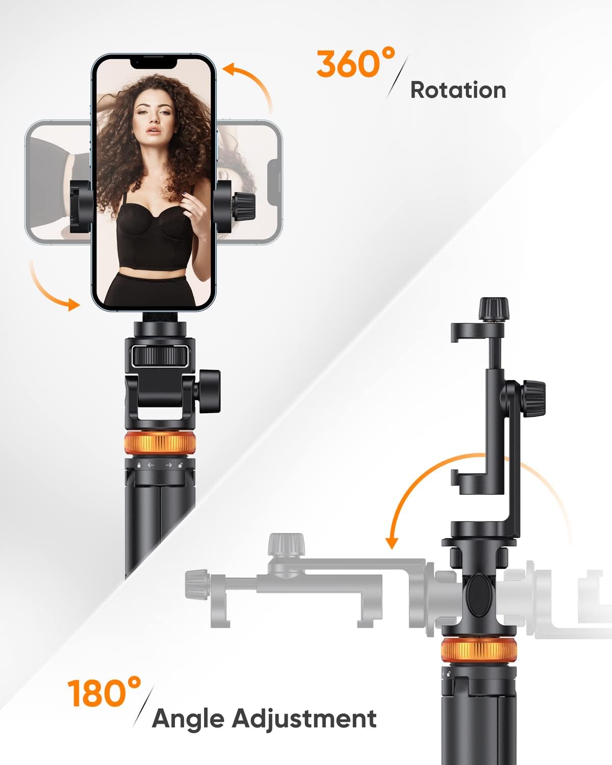 EUCOS 62" Phone Tripod, Tripod for iPhone & Selfie Stick with Remote - Image 6