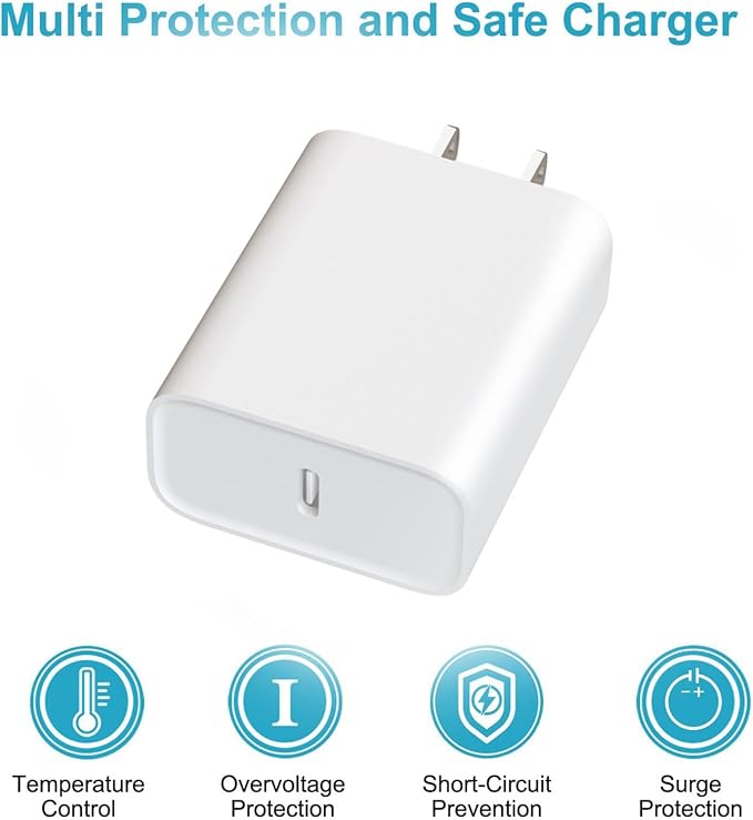 USB C Charger Block Fast Charging,4 Pack Type C Wall Charger for iPhone 17/16/15 - Image 3