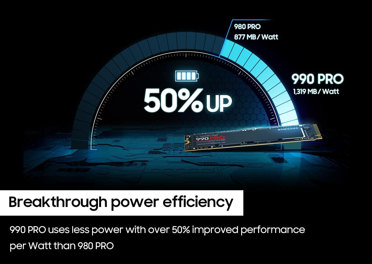 Samsung SSD 990 PRO 1TB, PCIe 4.0 M.2 2280, Up to 7,450 MB/s - Image 3