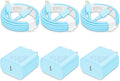 20W Fast Charger for iPhone 14/13/12 [3-Pack, MFi Certified] | USB-C PD power adapter with 10Ft cable, compatible with iPhone 14/13/12/11/Pro Max/Pro/Plus/Mini, iPad & more - Blue by CXX