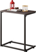 WLIVE C Shaped End Table, Small Couch Side Table for Coffee & Snack, Sofa Table that Slide Under for Living Room, Bedroom, 14.6 x 22.8 x 26.3 Inches, Grey by WLIVE