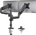 HUANUO Dual Monitor Mount up to 32 inches Screens, Taller Monitor Stand Hold 19.8lbs, Dual Monitor Arm Desk Mount Easy Adjustable with Tilt, Swivel, Rotation, VESA 75/100mm by HUANUO