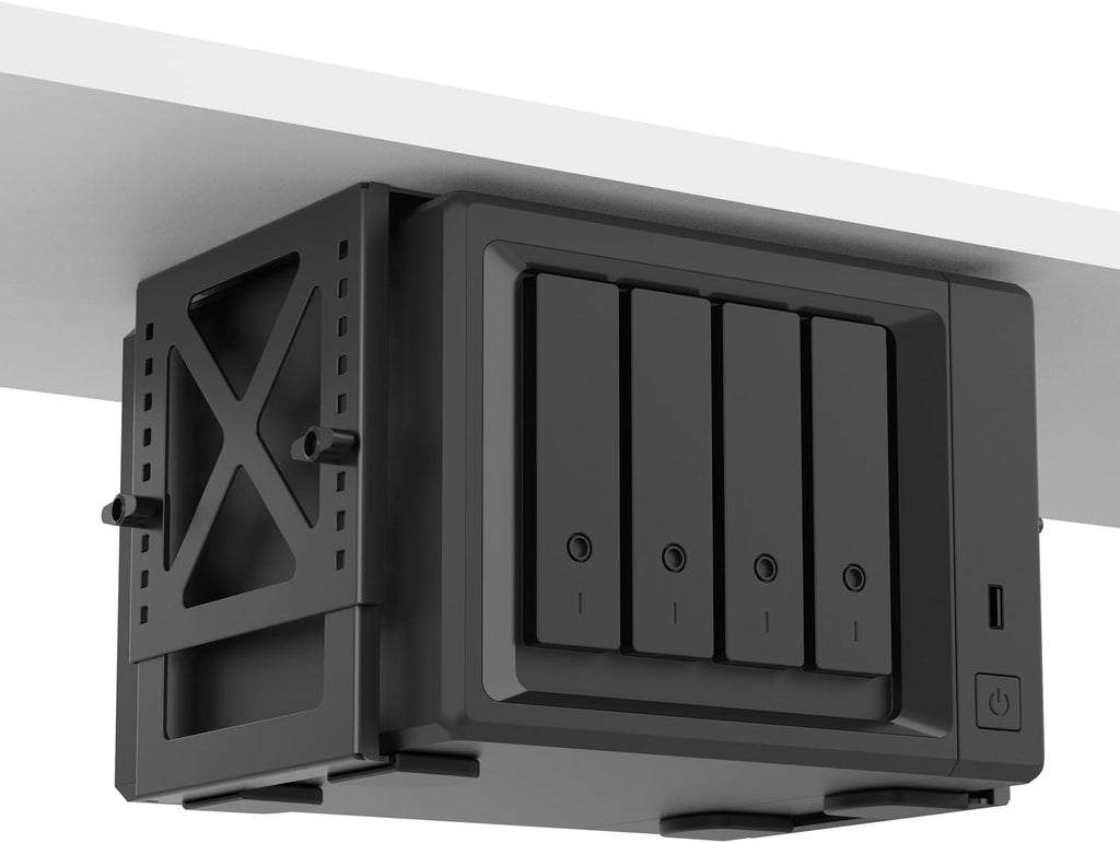 Adjustable Under Desk PC or NAS Mount Bracket Holder，Compatible with Desktop NAS(Network Attached Storage),CPU,UPS,Small Form Factor Desktop Tower.Xbox Series x,OptiPlex7000/7010 by Monzlteck