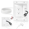 in Wall Cable Management Kit with Recessed Tv Outlet Box-Two-Hole Socket, 9ft Cord,Tv Cable Hider Wall Kit Hider Box Fits All Plugs, Easy, Safe Cable Management by Naerza