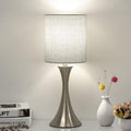 3 Way Touch Control Table Lamp, Dimmable Bedside Desk Lamp with Metal Base Modern Nightstand Lamp Stylish Grey Shade Simple Side Table Lamp for Bedroom, Living Room, Office or Den LED Bulb Included by Seasidevillage
