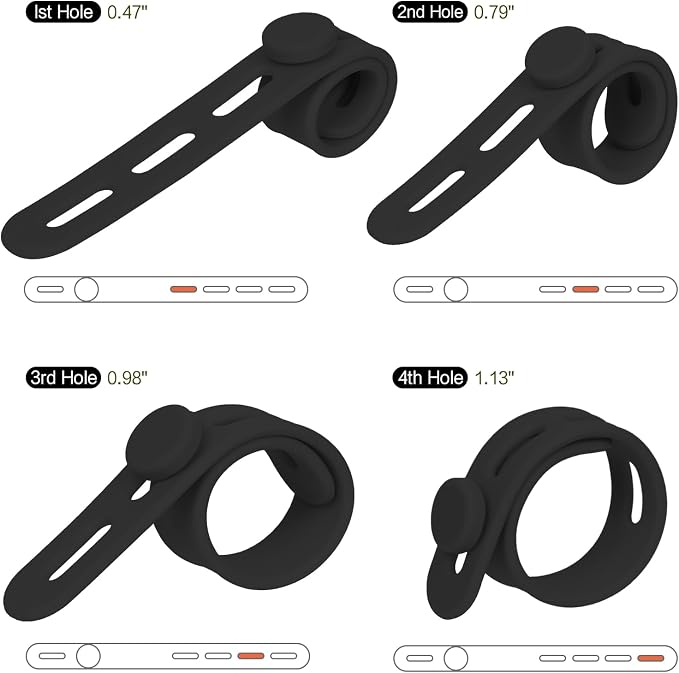 Donruby 24Pcs Silicone Cable Ties, Reusable Cord Organizer Straps, 2 Colors | Adjustable, Multipurpose, 5.12" High-Elasticity Cord Wraps for Bundling Electronics, Home Office Travel Essentials - Image 3