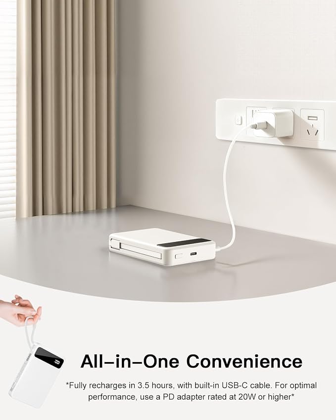 Magnetic Power Bank, 10,000mAh Wireless Portable Charger for Mag-Safe 15W Fast Charging, Battery Pack with USB-C Cable 20W in/Out for iPhone Air/17/16/15/14/13/12/Plus/Pro/Pro Max, AirPods & More - Image 6