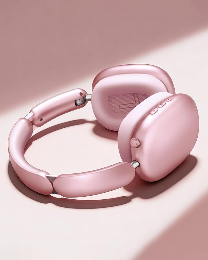 Wentronic Y02 Active Noise Cancelling Wireless Headphones, Pink | Over-Ear, Bluetooth, 60H Playtime,Crystal Clear Calls, Hi-Res Audio, Big Bass, Foldable Lightweight for Travel Home Office - Image 2