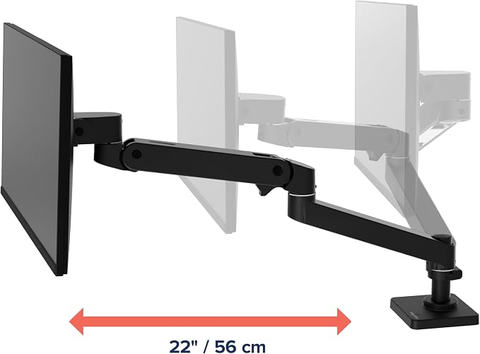 Ergotron – Upgraded LX Pro Premium Monitor Arm, Single Monitor Desk Mount – fits Flat Curved Ultrawide Computer Monitors up to 34 Inches, 4 to 22 lbs, VESA 75x75mm or 100x100mm – Matte Black - Image 5