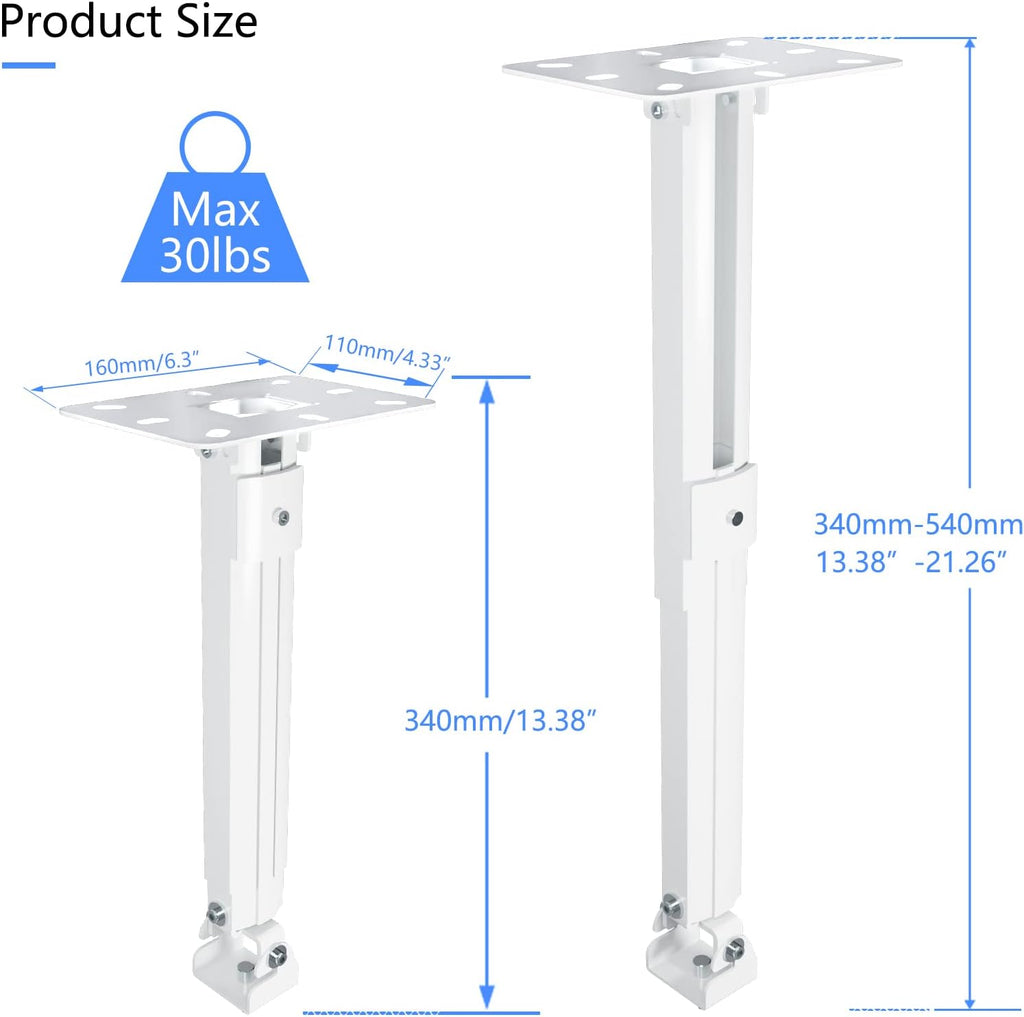 suptek Extended Mini Projector Ceiling Mount Adjustable Wall Mount with Thread Adapters for Projector DVR Camera, Max 21inch (PR05MINI) - Image 6