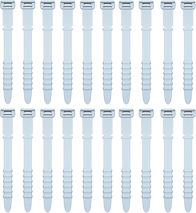 Reusable Silicone Zip Ties Cord Organizer: Silicone Cable Ties Straps for Cable Management - 20PCs 4.5” Blue Elastic Wire Cord Organizer for Home Office and Travel - Image 7