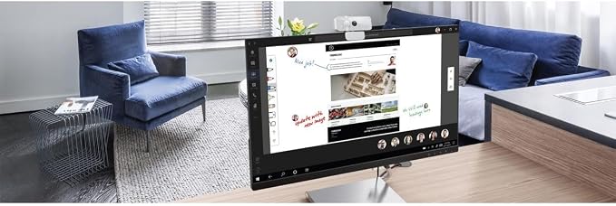 Lenovo HD 1080p Webcam (300 FHD) - Monitor Camera with 95° Wide Angle, 360° Rotation Pan & Tilt, Dual Microphones – Attachable Desktop Cam with Privacy Shutter for Remote Work, Streaming & Gaming - Image 2