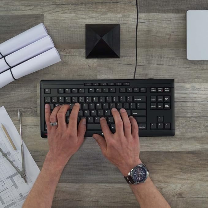 Cherry Stream Wired Keyboard Without Number Pad, Compact TKL | Whisper Quiet Keys, Unique Typing Feel, Slim Design, SX Scissor Switches, QWERTY, Black - Image 6