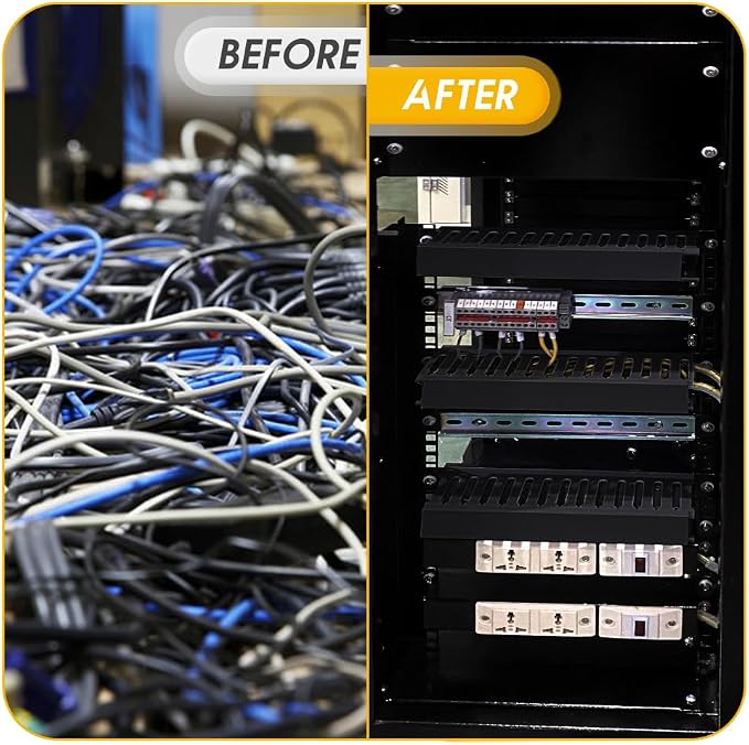 Cable Raceway 95" Open Slot Cable Management Kit Large Capacity Upgraded Snap Structure,Wire Cover Cord Hider for Under Desk&Industrial Network/PC/TVs- 23.6" X 1.97" X 1.97" X 4PCS LWH Black Color - Image 6