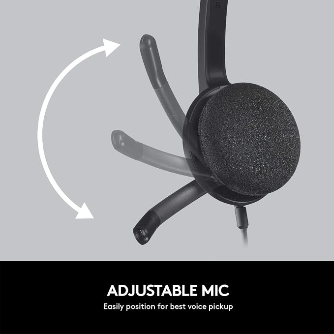 Logitech USB Headset H340 Stereo Windows and Mac - Black | Compatible with Windows and Mac, lightweight design, clear digital audio - Image 5