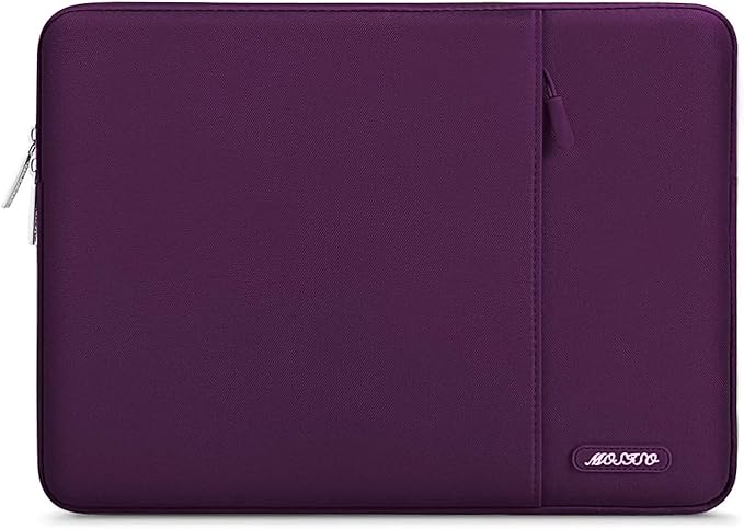 MOSISO Laptop Case 13.3 inch, 13-13.3 inch Laptop Sleeve Bag with Pocket | Compatible with MacBook Air/Pro 13/Pro 14 M5 M4 M3 M2 M1, HP Dell ASUS Lenovo, Polyester Vertical Computer Bag,Magenta Purple by MOSISO