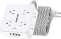 Surge Protector Power Strip - CHCORE 10 Ft Braided Extension Cord with 8 Outlets with 4 USB (2 USB C) Charging Ports, Flat Plug Multi Plug Outlet Extender Charging Station for Home Office, ETL, White by Unknown