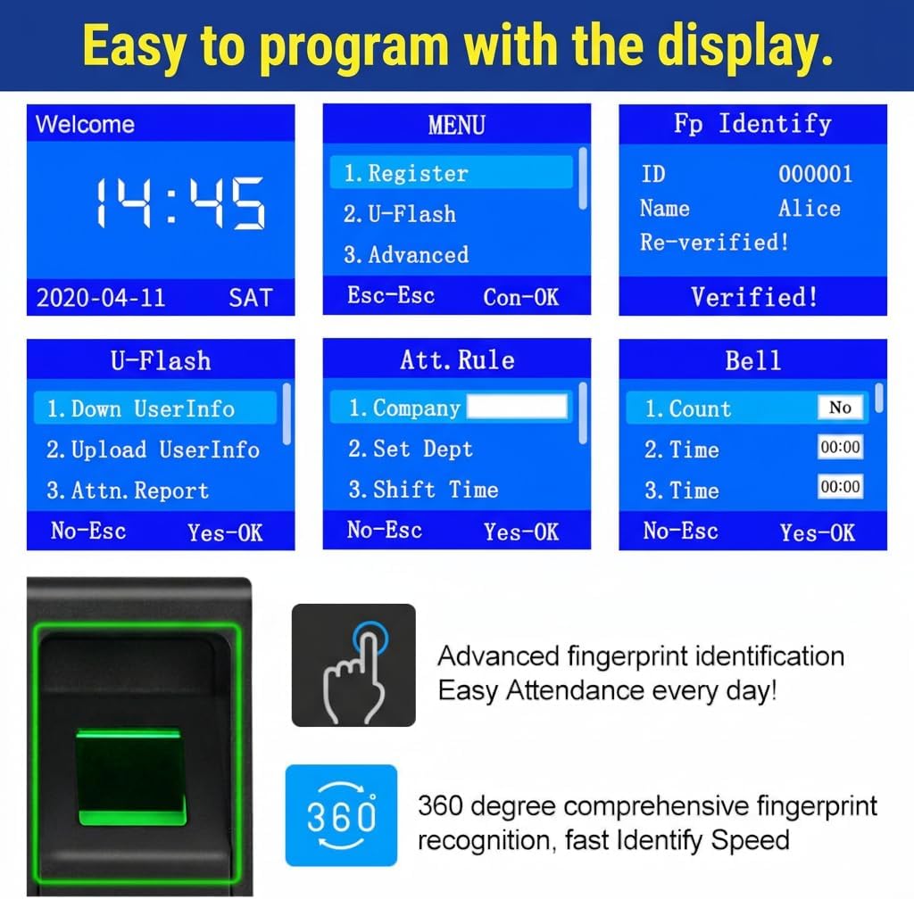 Fingerprint and RFID Access Control Kit, Supports USB Data Download - Image 4