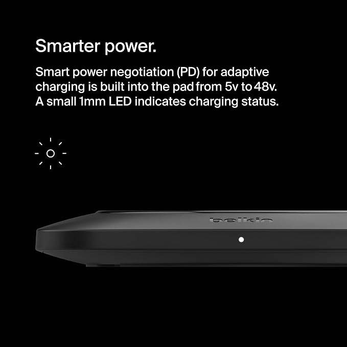 Belkin 15W Wireless Charging Pad, Compact Qi Charger for iPhone, Galaxy | Easy-align non-magnetic design, iPhone, Samsung Galaxy, AirPods Pro compatible, Qi-enabled device charger - Image 7