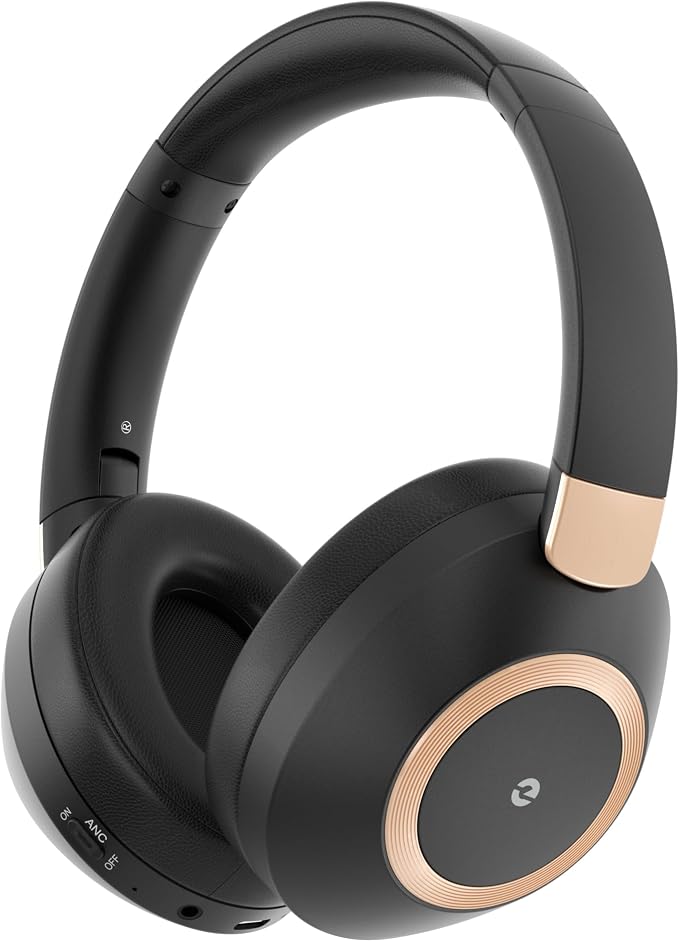 Active Noise Cancelling Headphones, 100H Playtime Headphones Wireless Bluetooth, Bluetooth Headphone with Mic, Over Ear Wireless Headphone with Deep Bass,Fast Charging for Travel by EAORUL