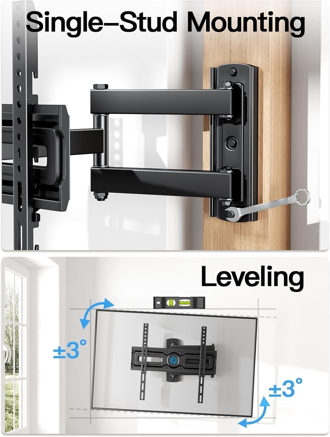 Pipishell Full Motion TV Wall Mount for Most 26-65 inch Flat & Curved TVs - Image 7