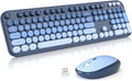 MOFII Wireless Keyboard and Mouse Combo,2.4G Typewriter Keyboard Quiet Mice | Retro Full Size Computer Keyboards, Cute Mouse, USB Dongle Plug and Play, for PC,Laptop,Desktop,Windows (Sea Blue Gradient) by MOFII