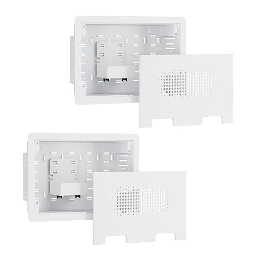 9" in-Wall Media Box Recessed Outlet Cable Management Kit 2 Pack | Structured Media Enclosure, One Connect & Network Switches, Fits Fire TV Stick Samsung, Recessed In-Wall Design, 2 Pack by Pegzone