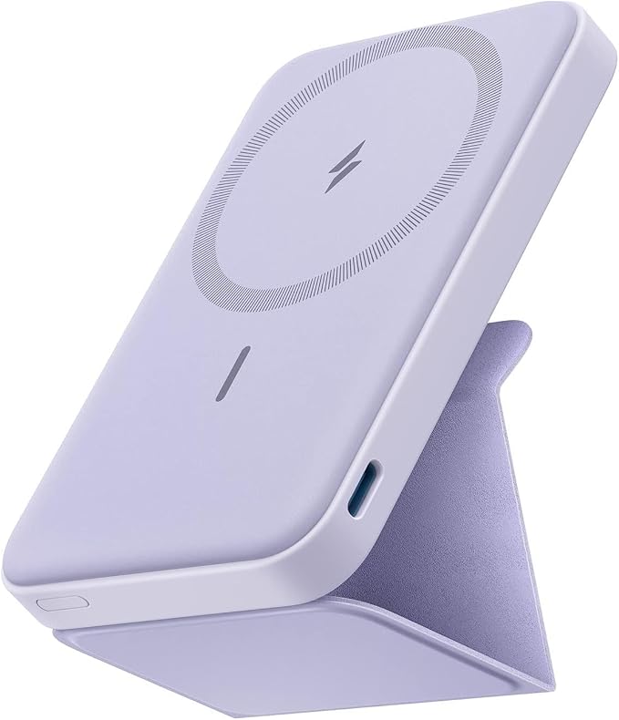 Anker 622 Magnetic Power Bank, 5,000mAh Foldable Wireless Portable Charger | Battery Pack with Stand and Side USB-C Port, Magsafe-Compatible for iPhone 16 / 15 / 14 / 13 Series by Unknown