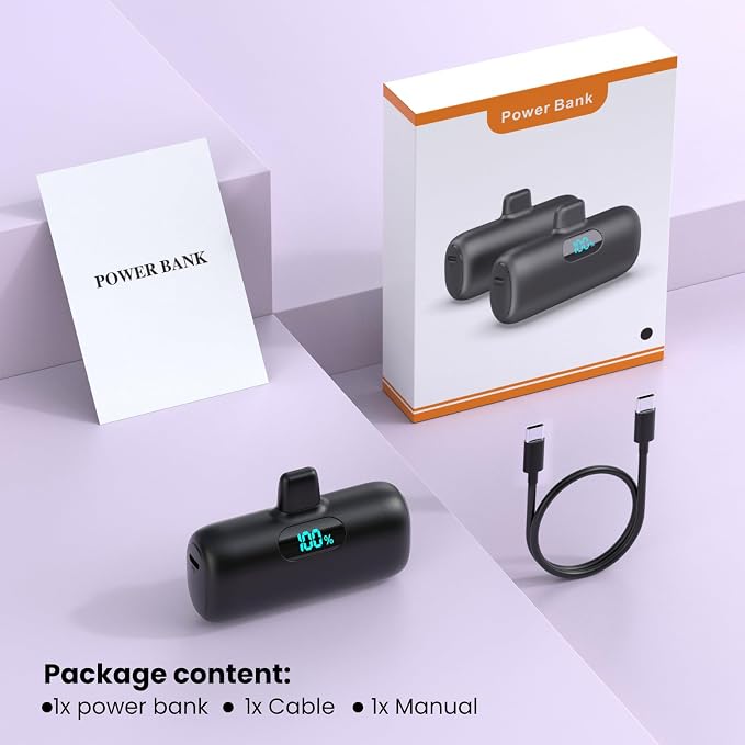 Mini Portable Charger for iPhone 14/13 Series,Upgraded 5000mAh PD Fast Charging Battery Pack,LCD Display Cute Power Bank Portable Phone Charger for iPhone 14/14 Pro Max/13/12 Pro/11/XS/XR/X/8/7/6 - Image 9