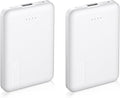 Miady 2-Pack Small Portable Charger 5000mAh Power Bank Travel Battery Pack 2 White | 5000mAh丨18.5Wh丨Type C in&Out丨Pocket Size丨Compatible with iPhone 17 Galaxy S24 Android etc丨Flight-Safe丨Lightweight丨White+White by Miady