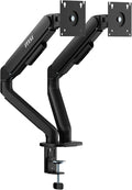MSI MAG MT101DG - Gas Spring Dual Monitor Stand Arm, Supports 17-32" and 22 lbs, VESA Compatible, Adjustable Gas Spring Mount, Clamp & Grommet, Quick Release Plate – Black by Unknown