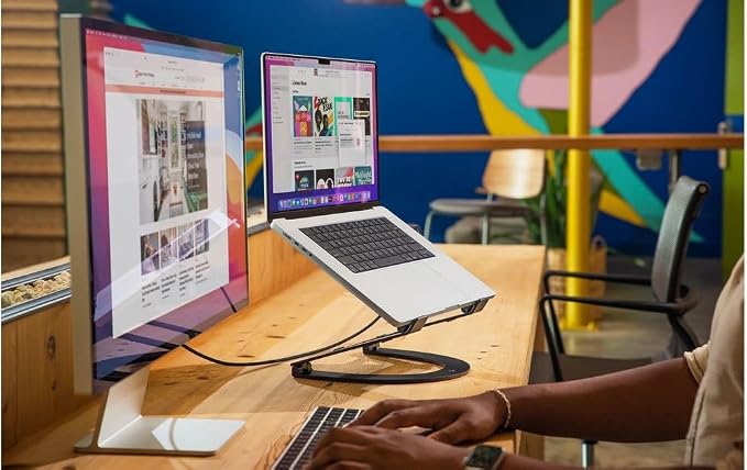 Twelve South Curve Flex | Ergonomic Height & Angle Adjustable Aluminum Laptop/MacBook Stand/Riser, fits 10"-17" - Image 6