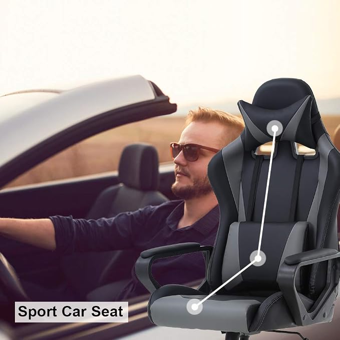 BestOffice PC Gaming Chair Ergonomic Office Chair Cheap Desk Chair Executive Task Computer Chair Back Support Modern Executive Adjustable Arms Rolling Swivel Chair for Women, Men - Image 2