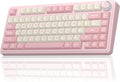 AULA F75 75% Wireless Mechanical Keyboard, Hot Swappable Pink Creamy Keyboard, Pre-lubed Linear Switches, PBT Keycaps, 2.4GHz/Type-C/BT5.0, RGB Backlit Computer Gaming Keyboards for Office/Laptop/PC by AULA