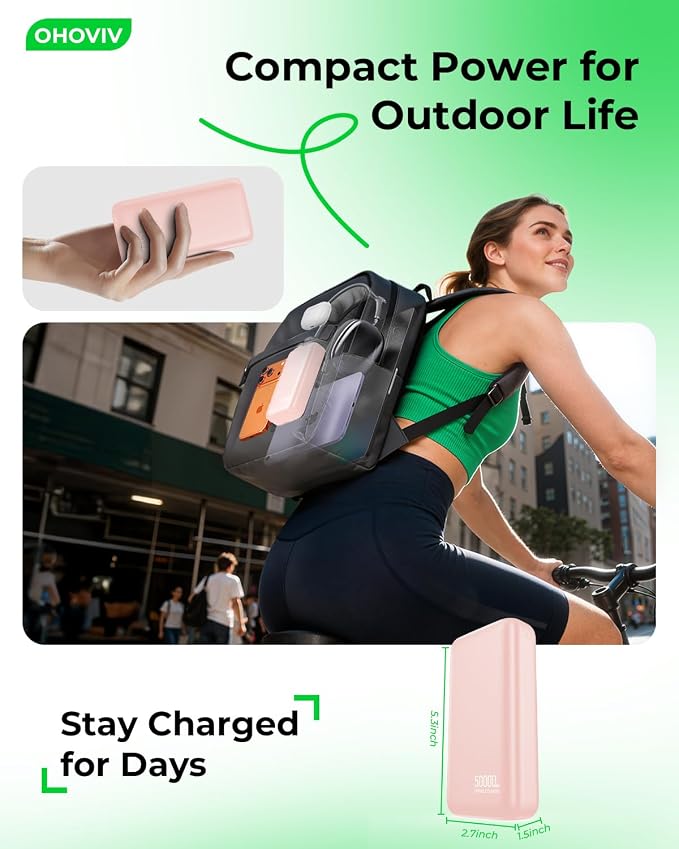 OHOVIV Portable Charger Power Bank 50000mAh,PD 22.5W Battery Pack - Image 4