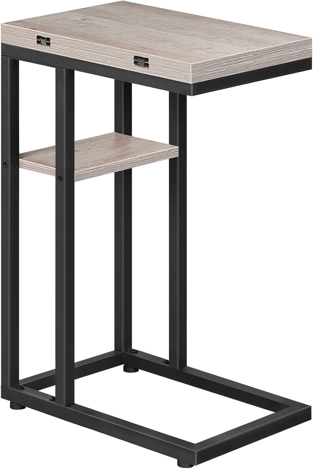 HOOBRO Foldable C Shaped End Table, C Shaped Side Table with Storage Shelf by HOOBRO